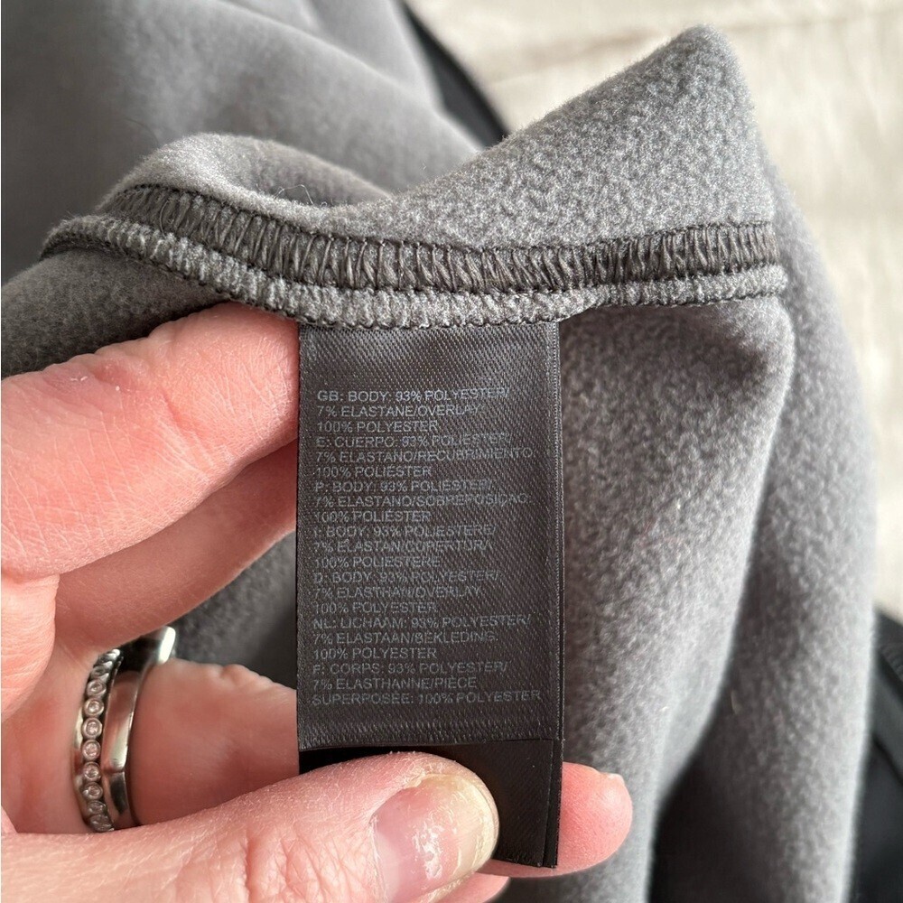 The North Face Women’s Grey Black Hybrid Hooded Jacket Fleece Zip Medium - Picture 6 of 6